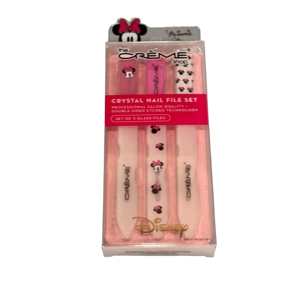 The Creme Shop Disney Minnie Mouse Crystal Nail File Set 3 Glass Files Pink